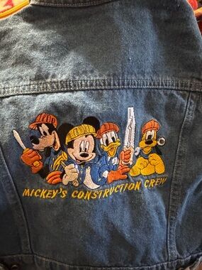 Disney Mickey's Construction Crew Embroidered kids 2t Denim Jean Jacket
